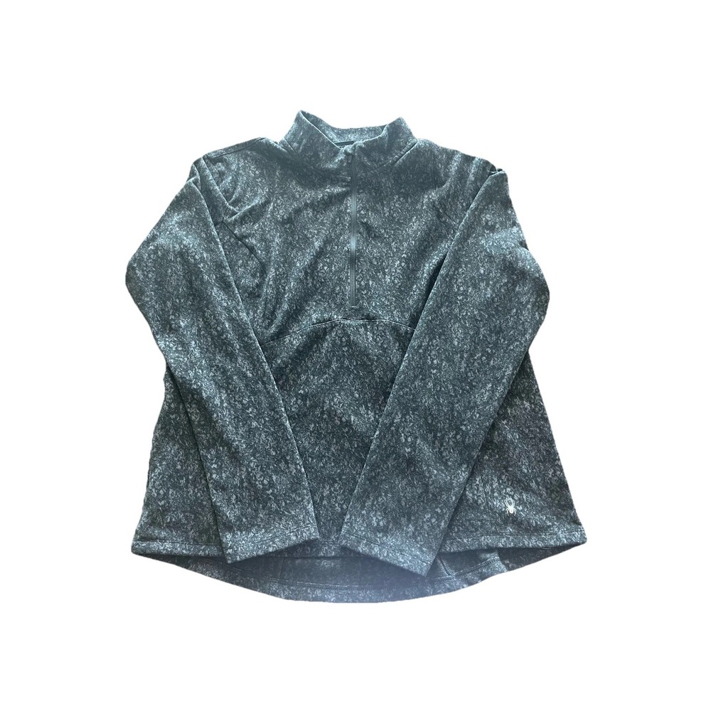 Spyder Active Pullover Sweater Mens  X-Large‎ XL Black 1/4 Zip Polyester Spandex